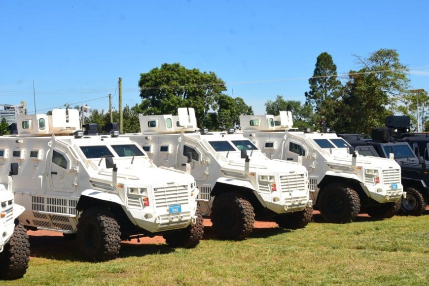 Uganda Police Force acquires advanced anti-riot equipment for public order operations.