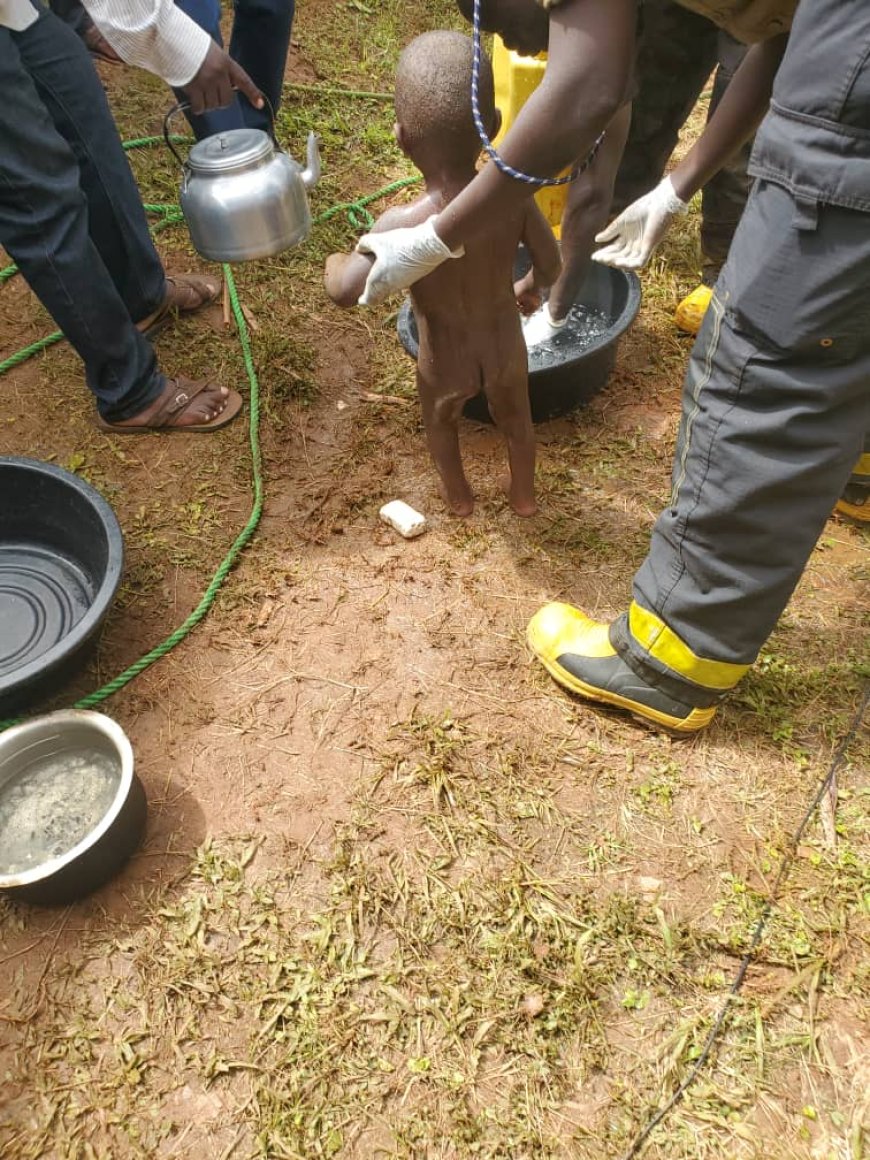 Police pulls a child from latrine, commences investigations into how he fell inside.