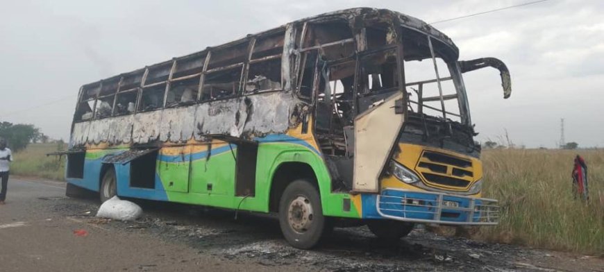 Nile Star Bus Catches Fire, Properties Worth Millions Of Shillings Were Destroyed.
