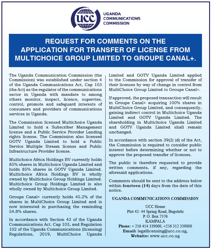 MultiChoice and GOtv Seek License Transfer to Canal+!! UCC Calls for Public Input