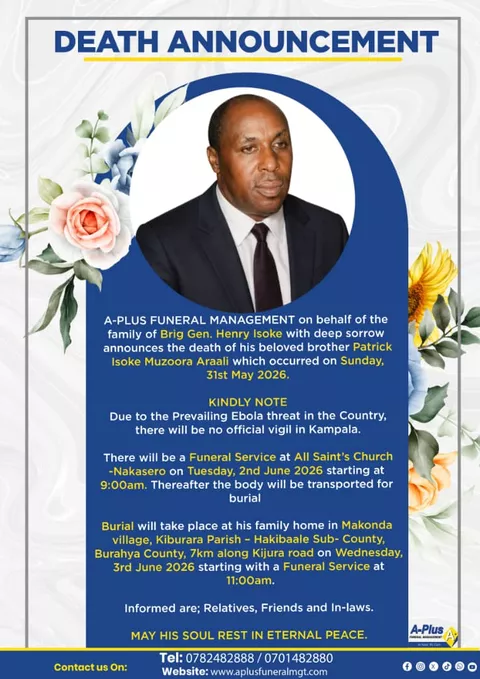 Brig. Gen. Henry Isoke Mourns Beloved Brother as Family Announces Burial Arrangements