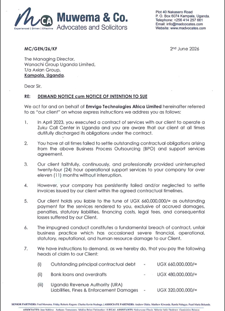 BREAKING NEWS: ZUKU/AXIAN GROUP FACES COURT BATTLE AS 80 UGANDANS PREPARE PETITION SEEKING LICENCE REVIEW