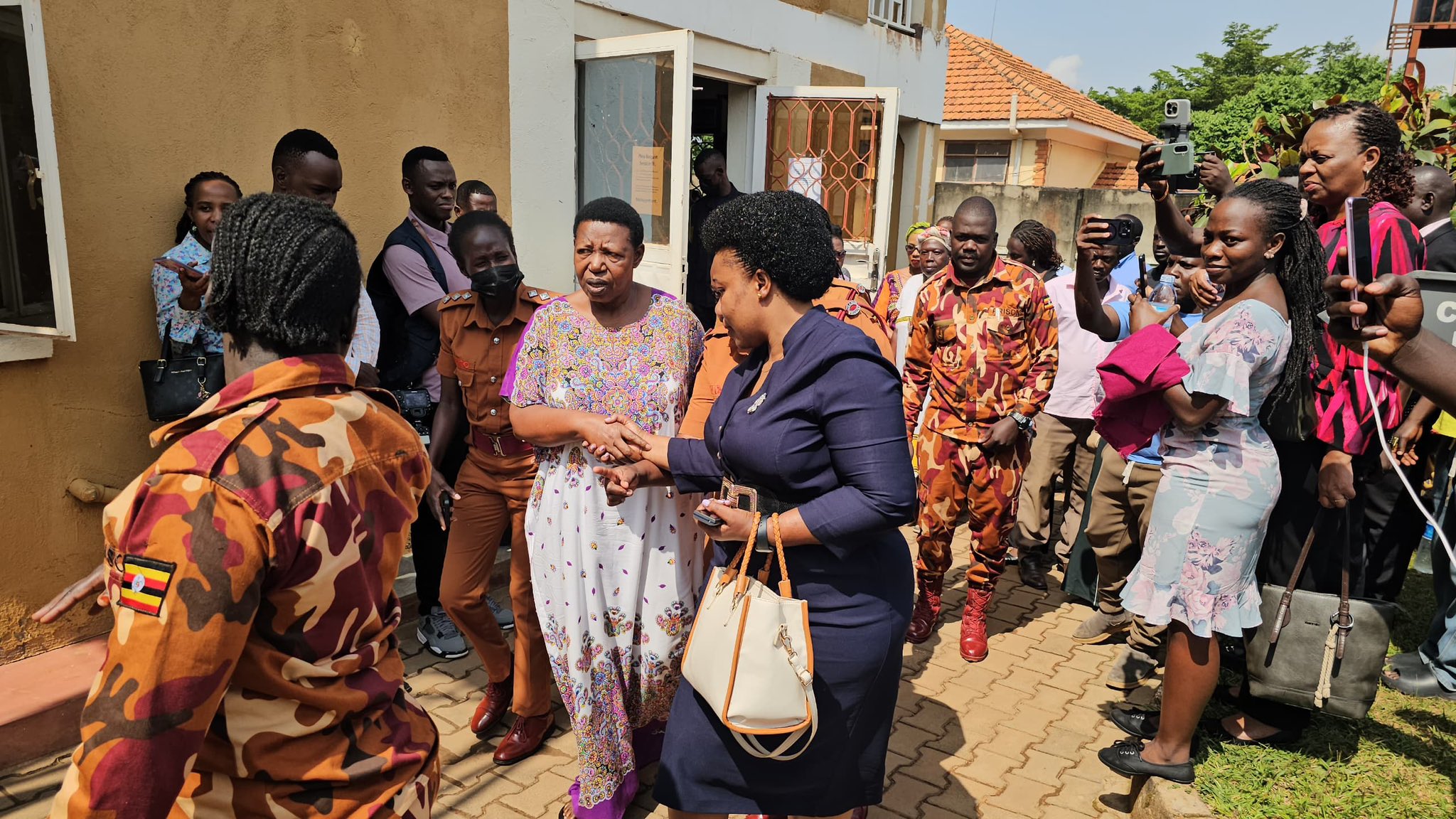 Dr. Miria Matembe Arrives at Luzira Grade One Magistrate’s Court Amid Tight Security for Bail Application Hearing